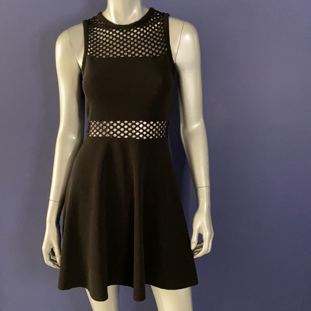 Mesh Panel Skater Cocktail Dress